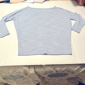 Athleta‎ Womens Size Medium Blue Grey Gray Dolman Long Sleeve Athletic Shirt Top